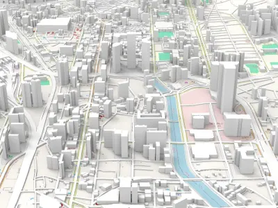 Cityscape Busan South Korea 3D model