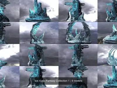 Ice rocks Fantasy Collection 1 3D Model Pack