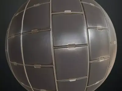 Industrial Warning Striped Metal Panel PBR SEAMLESS Texture