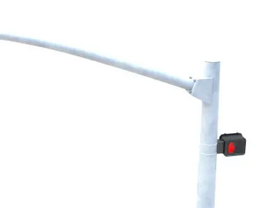 Street Light with Traffic 03 Low-poly 3D model