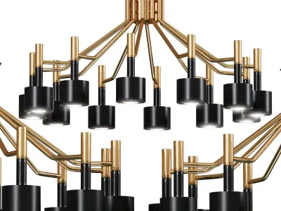 Multi-Headed Modern Chandelier 3D model