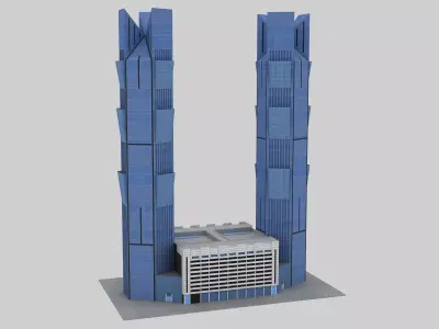 Palm Towers Doha 3d Model 3D model