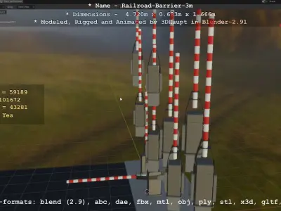 Railroad Barrier 3m High-Poly Version 3D model