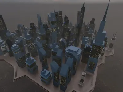 City-modern city- urban 3D model