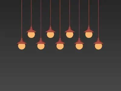Loft Cone Pendant Reflector 9 Line 3D model