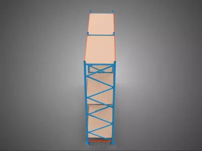 FRAME SHELF WOOD STEEL WAREHOUSE METAL SHELVES STORAGE RACK TRAY 3D model