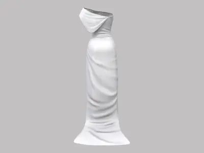 Cyberpunk Off Shoulder One-Shoulder Wrap Dress Low-poly 3D model