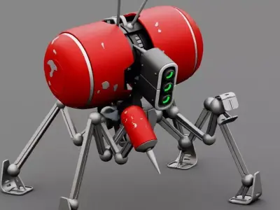 NANO BOT rigged character 3D model