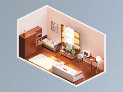 Room 13 Low-poly 3D model