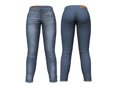 Sexy Blue Jeans Low-poly 3D model