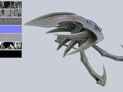 Evil mech Low-poly 3D model