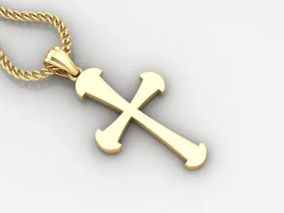Light Gold 18K Cross Pendant 1CP050 3D print model