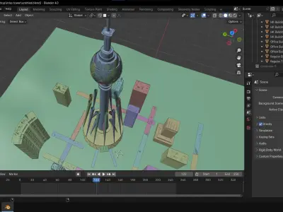 Futuristic Lotus NelumTower  Nelum  3D Model 3D model