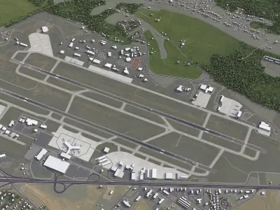 Knoxville - McGhee Tyson Airport - TYS Low-poly 3D model