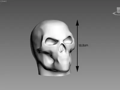 Minimal skull Headphone Stand Cyborg Headset Stand 3D print model