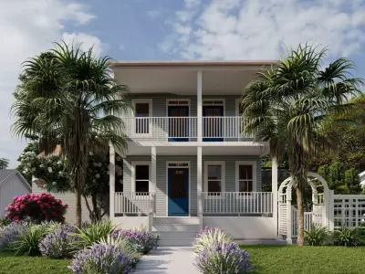 3D Exterior Scene 3D model design garden and landscape 3D model