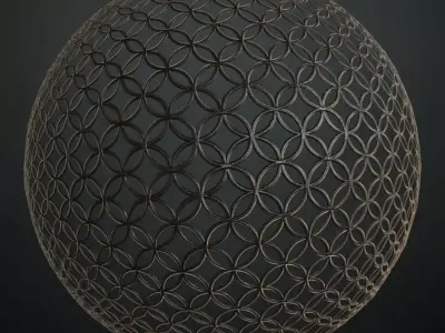 Aesthetic Overlapping Circle Iron Guard PBR Seamless Texture