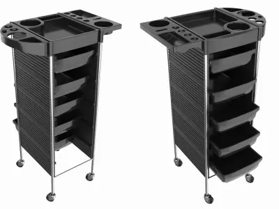 Hairdresser Organizer Trolley with Accessory Holder 3D model