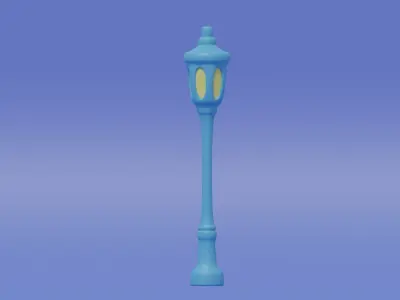 Cartoon Cute Street Light Low-poly 3D model