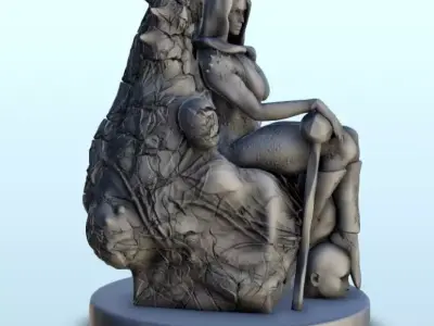 Sexy alien princess on throne 12 - Future Sci-Fi SF Post apocaly 3D print model