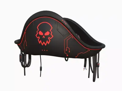 Cyberpunk Pirate Hat A09 - Character Design Low-poly 3D model