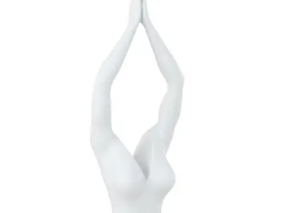 Female headless mannequin stands in yoga pose 71 3D model