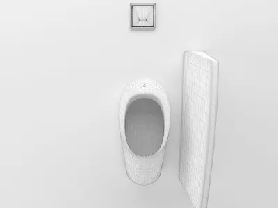 Urinal 5 with tiled walls 3D model