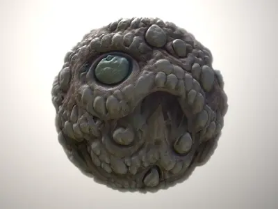 Material Skin Monster 27 Seamless PBR Texture Texture