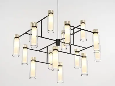 OSMAN modern chandelier with glass cylinders 3D model