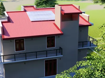 Modern residential building  3D model get