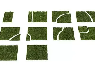 Puzzle  Grass Green Squares 3D model