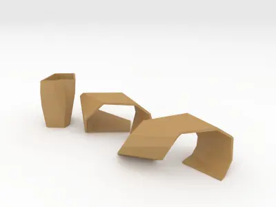 Bench Park 33 Low-poly 3D model