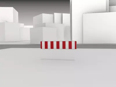 Construction Barrier Version 1 600-33 250x2400mm  Low-poly 3D model