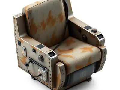 SciFi Industrial Operator Chair Low-poly 3D model