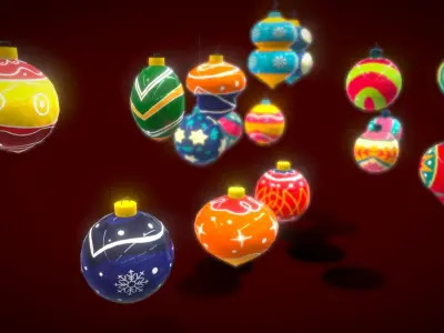 V5 Christmas Lighting Low-poly 3D model