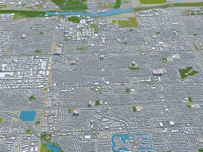 Tempe Arizona USA 20km Low-poly 3D model