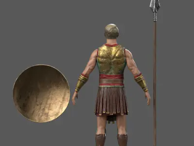 Roman warrior Low-poly 3D model