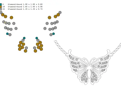 Butterfly pendant 3D print model 2