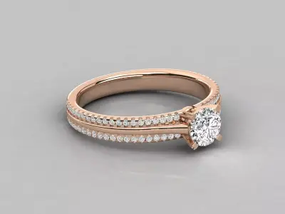 Women Light Weight Solitare Diamond Wedding Ring   23 3D print model