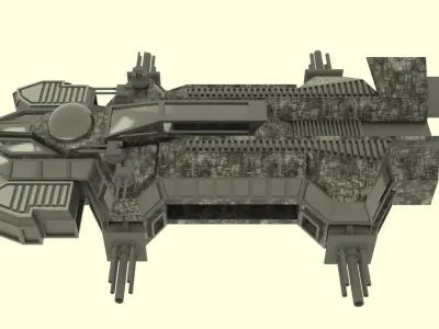 Mars - A300 Spaceship  Low-poly 3D model