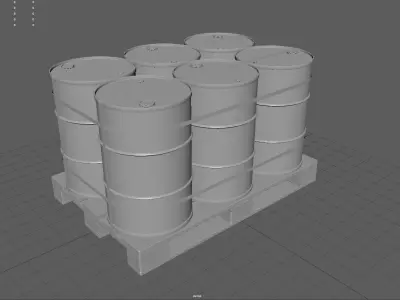 Barrels on a Pallet Low-poly 3D model