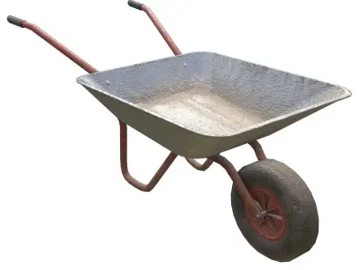 Game-ready Wheelbarrow dirty - Unity - HDRP - UE4 Low-poly 3D model