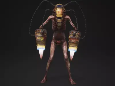 Sci-fi Cyber Victim 7 Low-poly 3D model