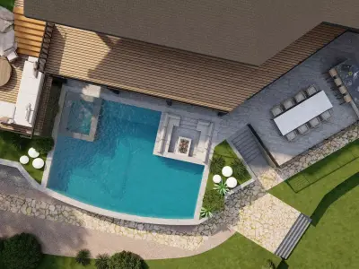 Garden Landscape 3D Model - SketchUp and Lumion Scene 3D model 3D model