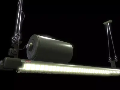 Industrial Fluorescent Light Low-poly 3D model