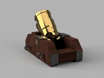 Coehorn mortar cannon Low-poly 3D model