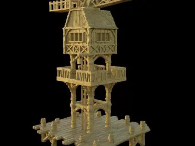 Old Lake Town Tabletop Terrain 28 MM 3D print model