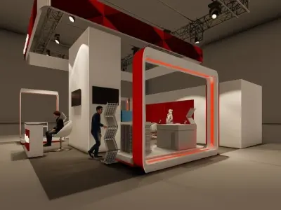 Exhibition Model trade show booth 3D model