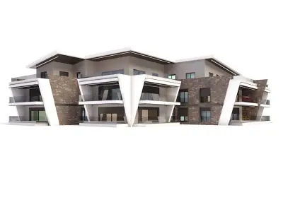 Modern Residential Building 02 3D model