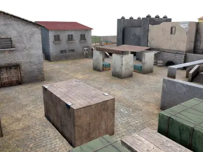 Old Town Low Poly Buildings and Game Assets Low-poly 3D model